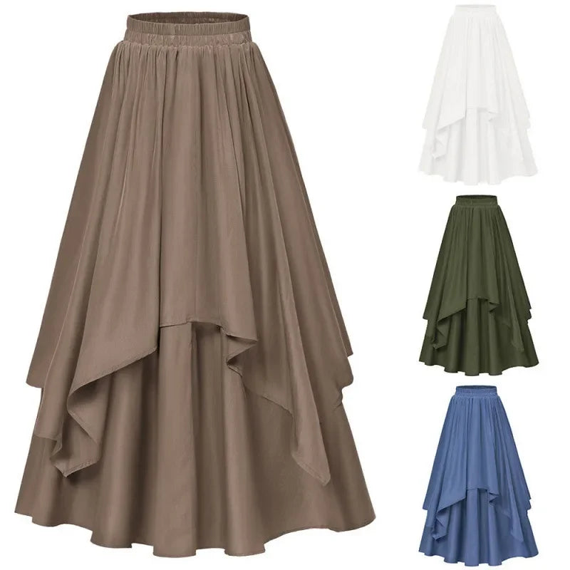 Plus Size Victorian Style plus Size Skirt Women's Asymmetrical Renaissance Long Dress Summer Fashionable Comfortable Casual S...